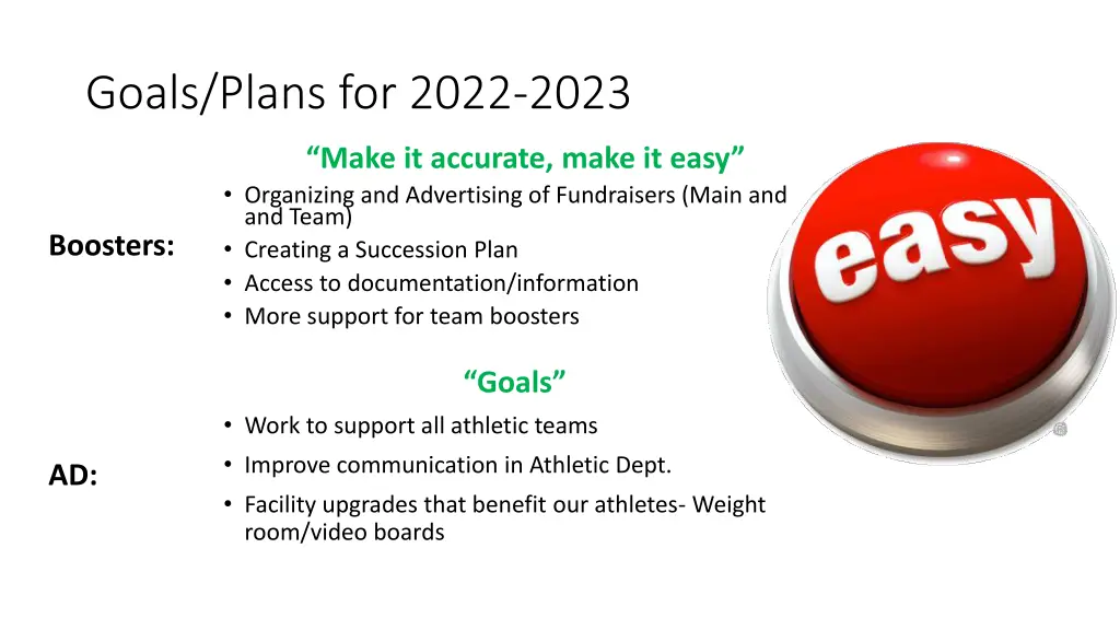 goals plans for 2022 2023