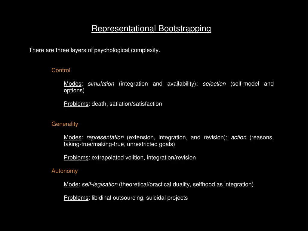 representational bootstrapping