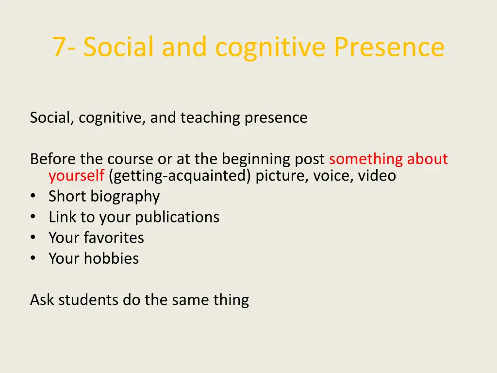 7 social and cognitive presence