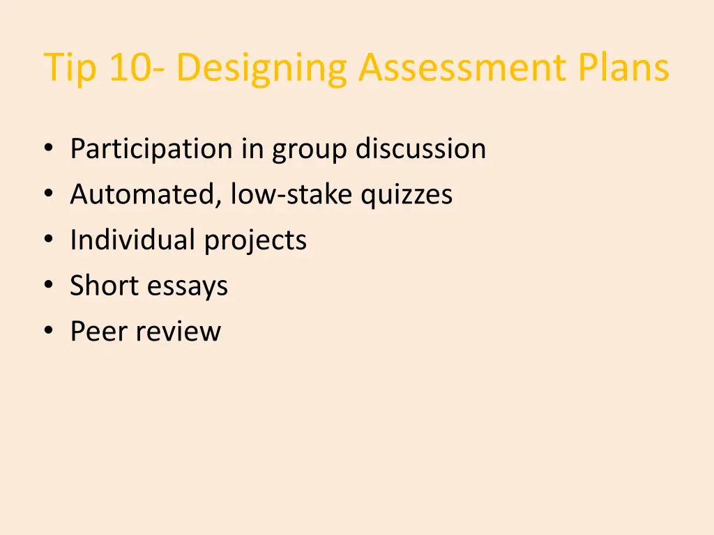 tip 10 designing assessment plans