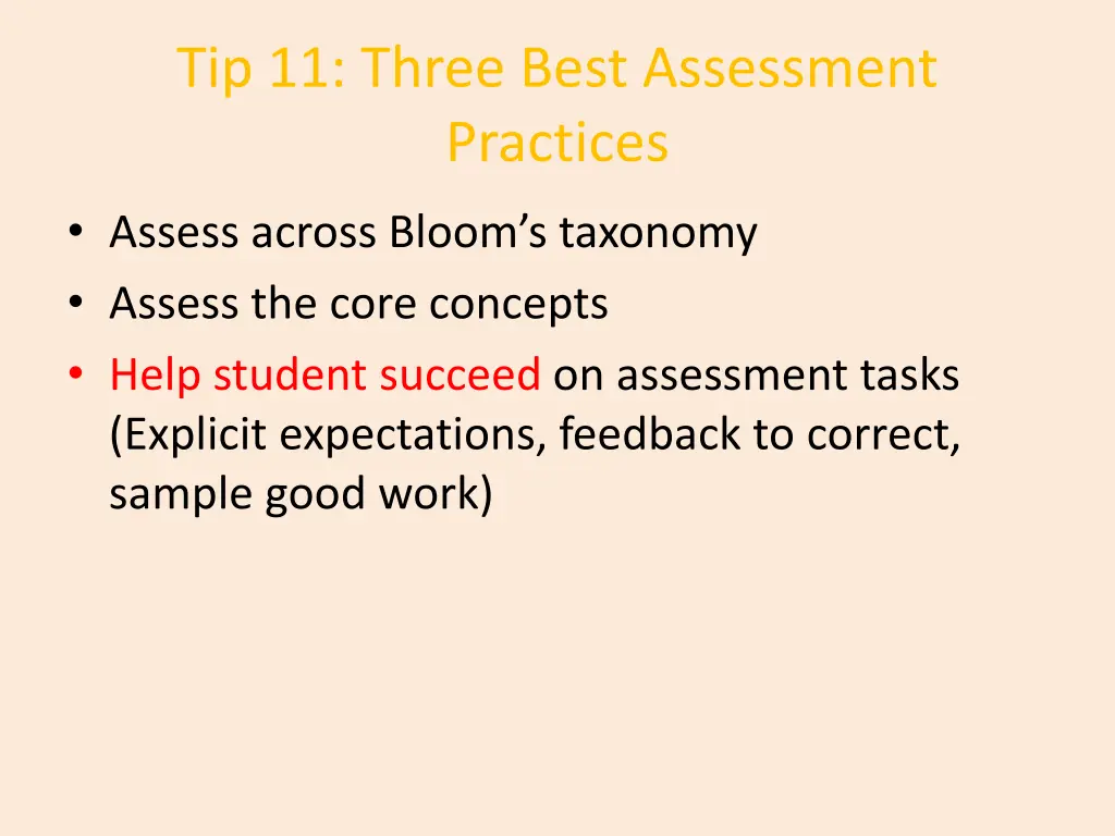 tip 11 three best assessment practices