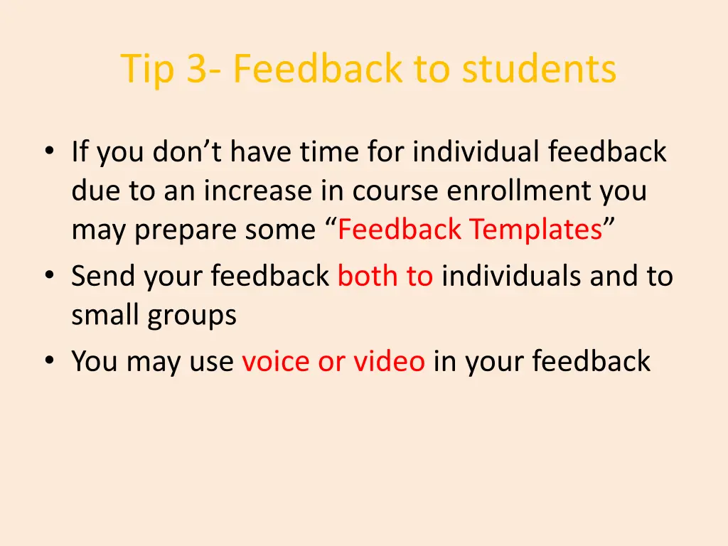 tip 3 feedback to students