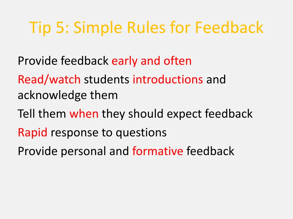 tip 5 simple rules for feedback