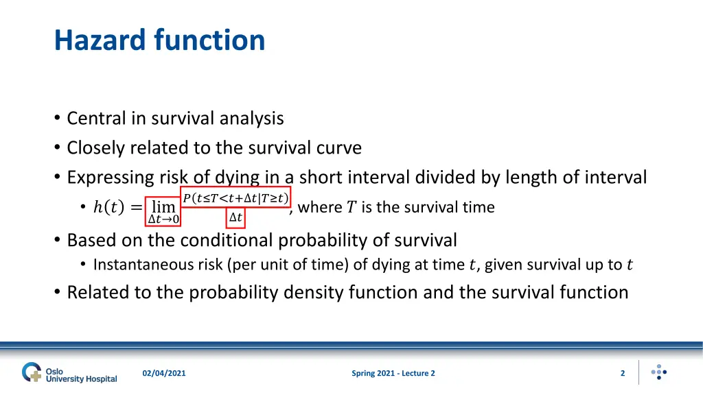 hazard function