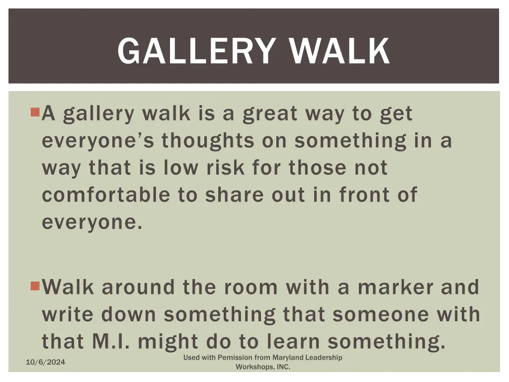 gallery walk