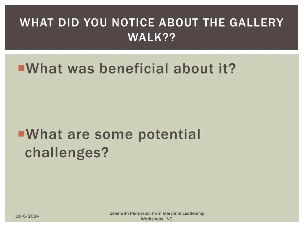 what did you notice about the gallery walk