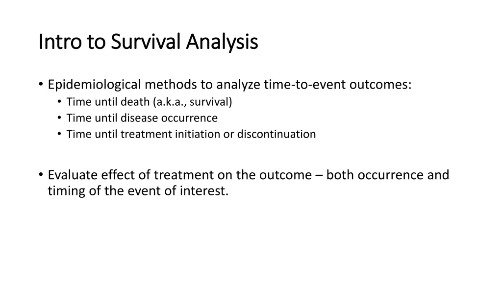 intro to survival analysis intro to survival