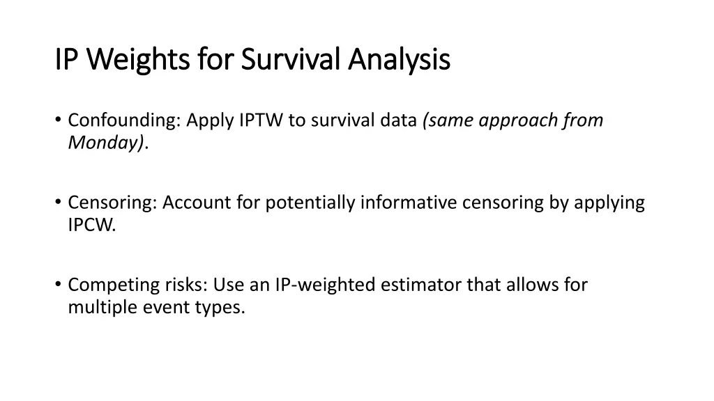 ip weights for survival analysis ip weights