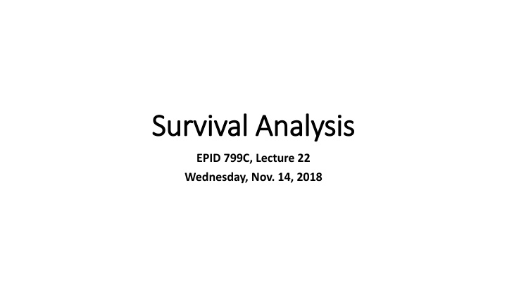 survival analysis survival analysis