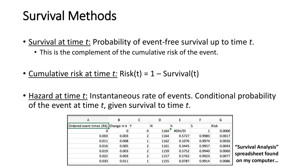 survival methods survival methods