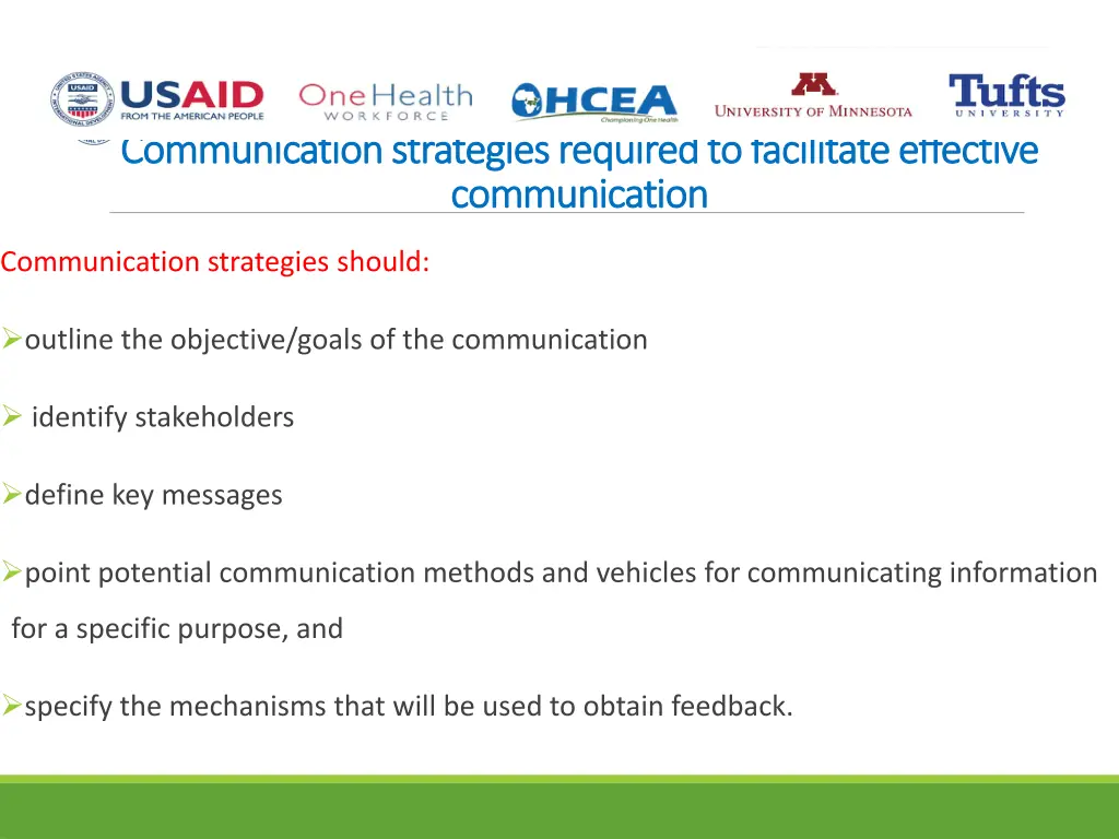 communication strategies required to facilitate