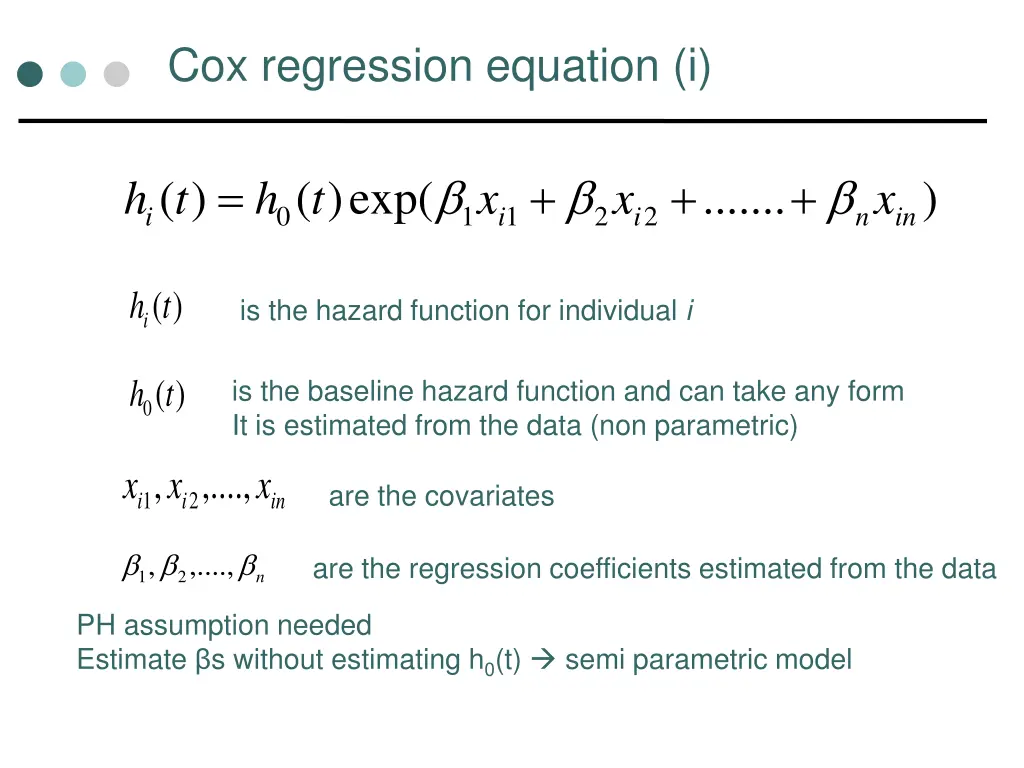 cox regression equation i