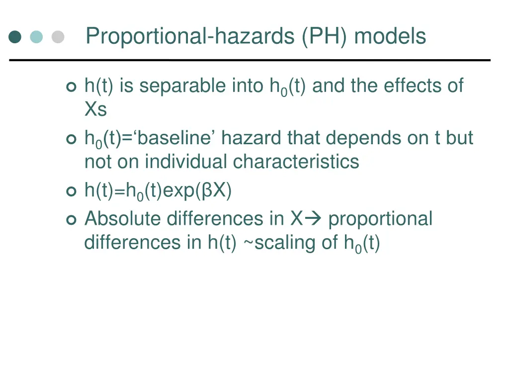 proportional hazards ph models