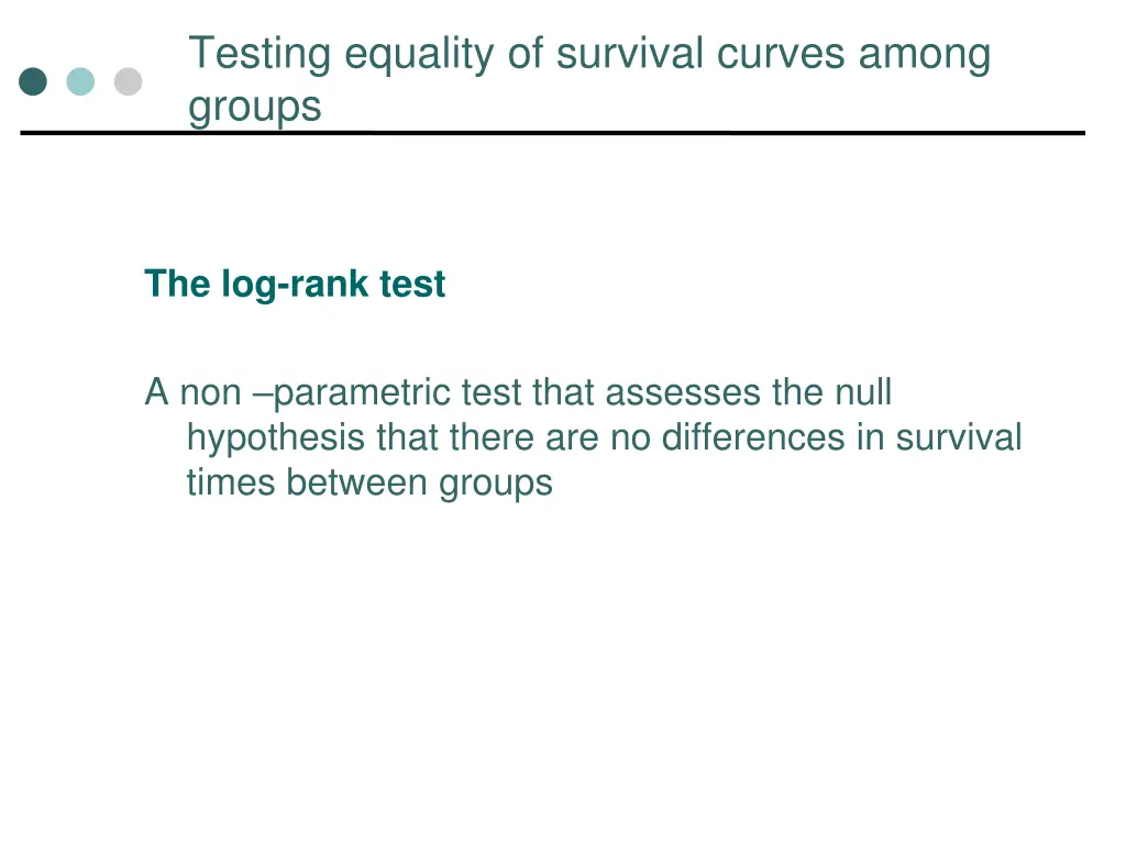 testing equality of survival curves among groups