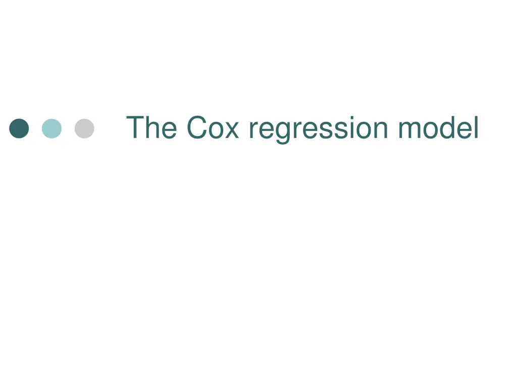 the cox regression model