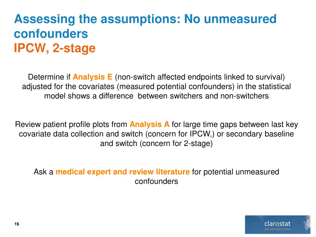 assessing the assumptions no unmeasured