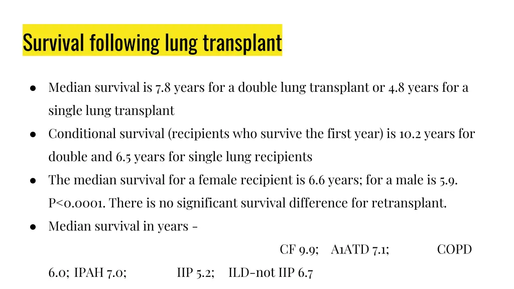 survival following lung transplant 2