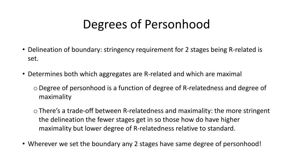 degrees of personhood