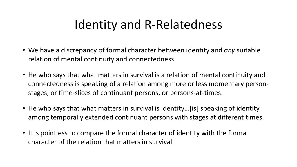 identity and r relatedness