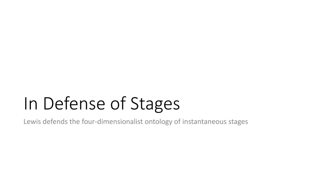 in defense of stages lewis defends the four