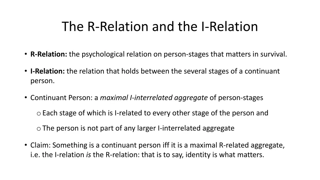 the r relation and the i relation