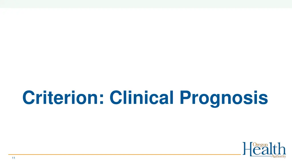 criterion clinical prognosis