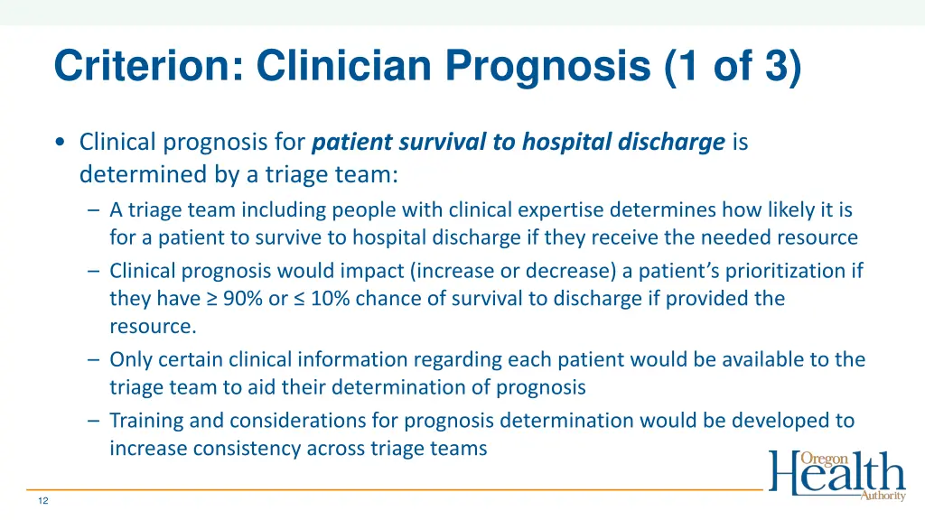 criterion clinician prognosis 1 of 3