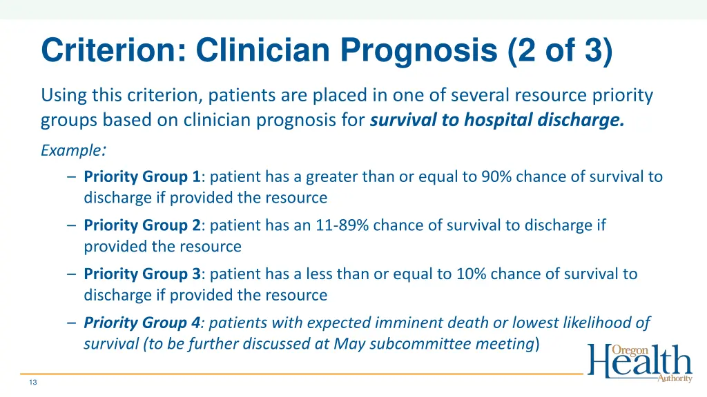 criterion clinician prognosis 2 of 3