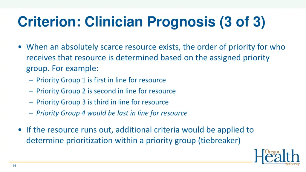 criterion clinician prognosis 3 of 3