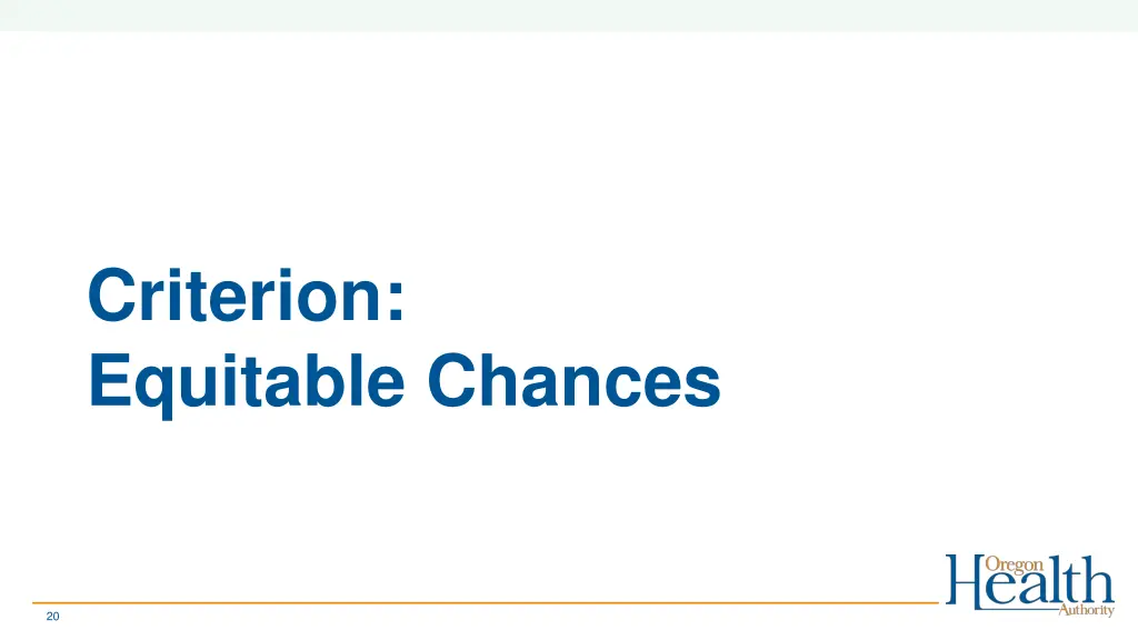 criterion equitable chances