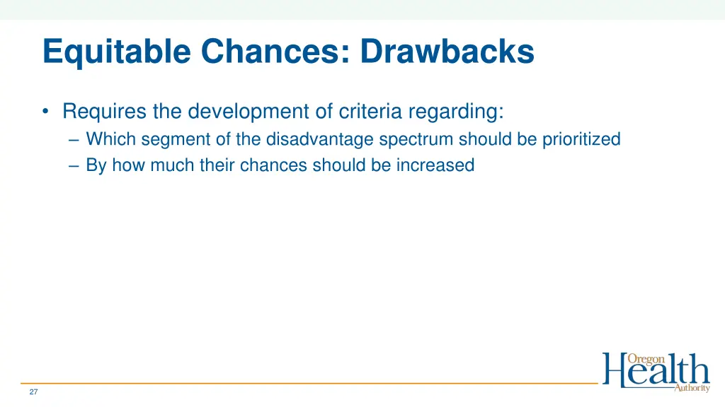 equitable chances drawbacks