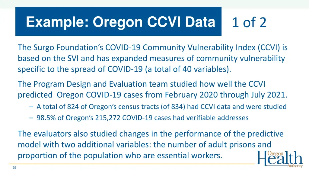 example oregon ccvi data