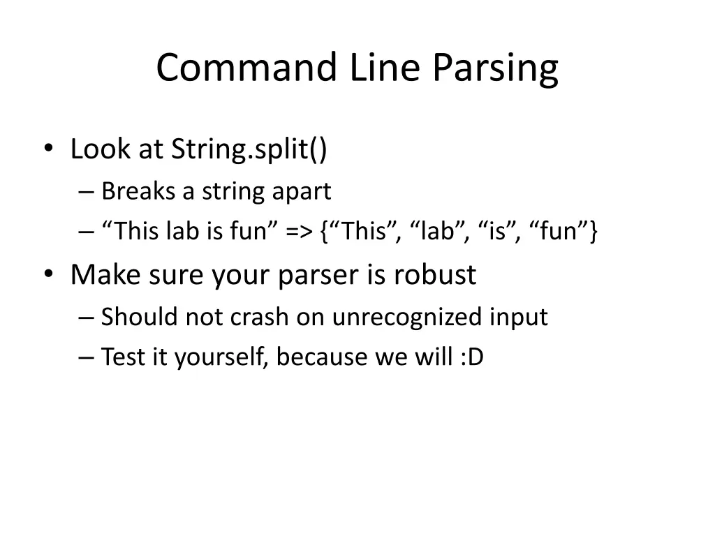 command line parsing