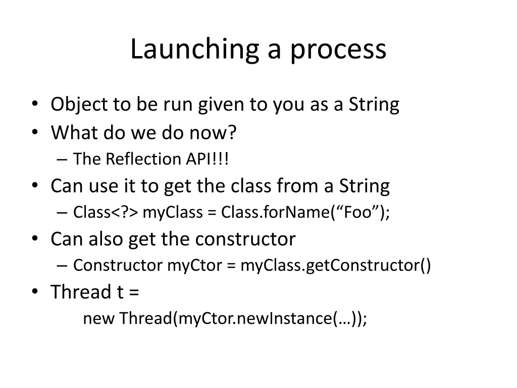 launching a process