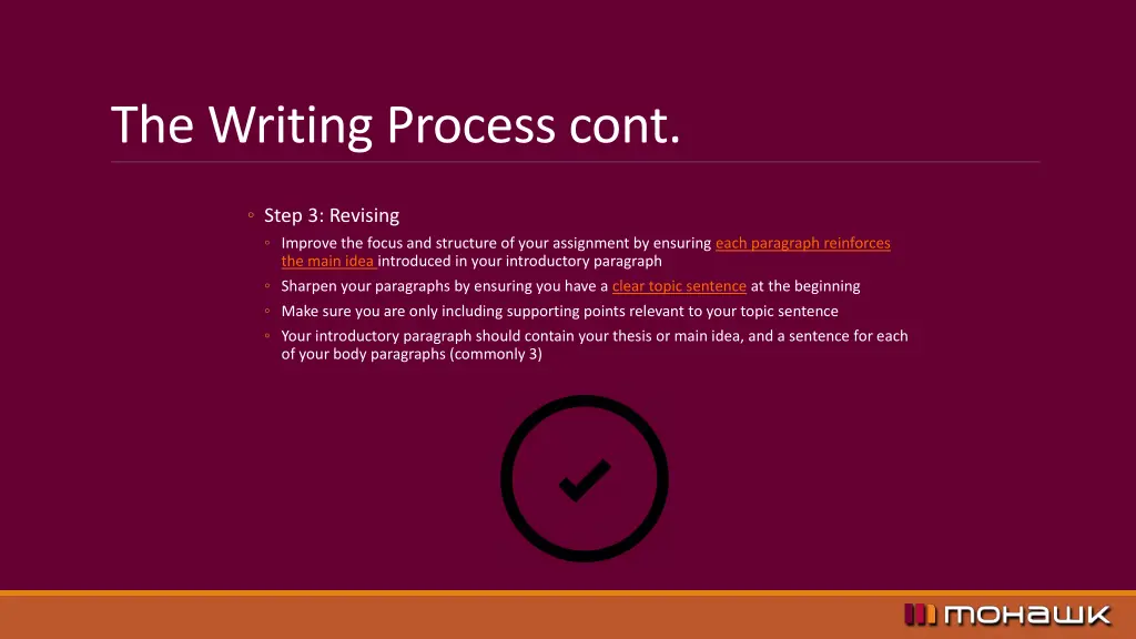 the writing process cont