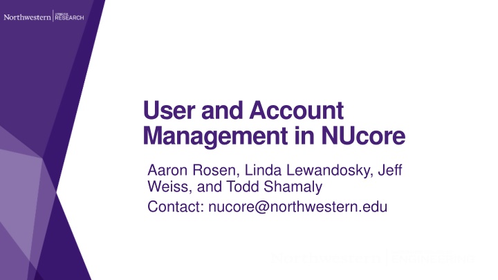 user and account management in nucore