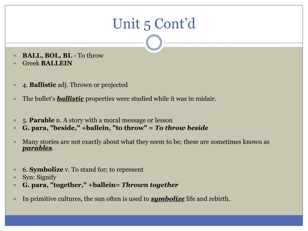 unit 5 cont d