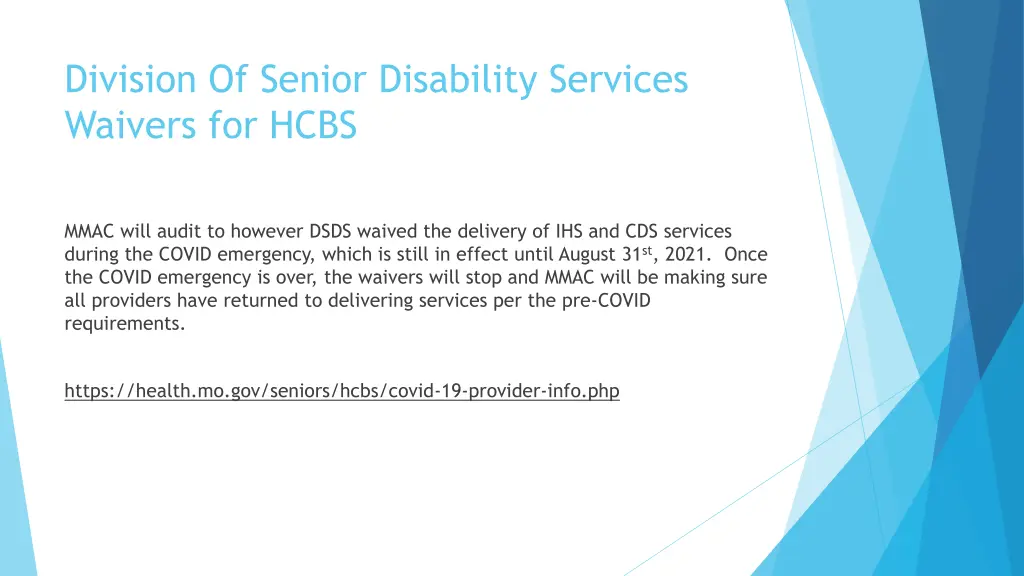 division of senior disability services waivers 1