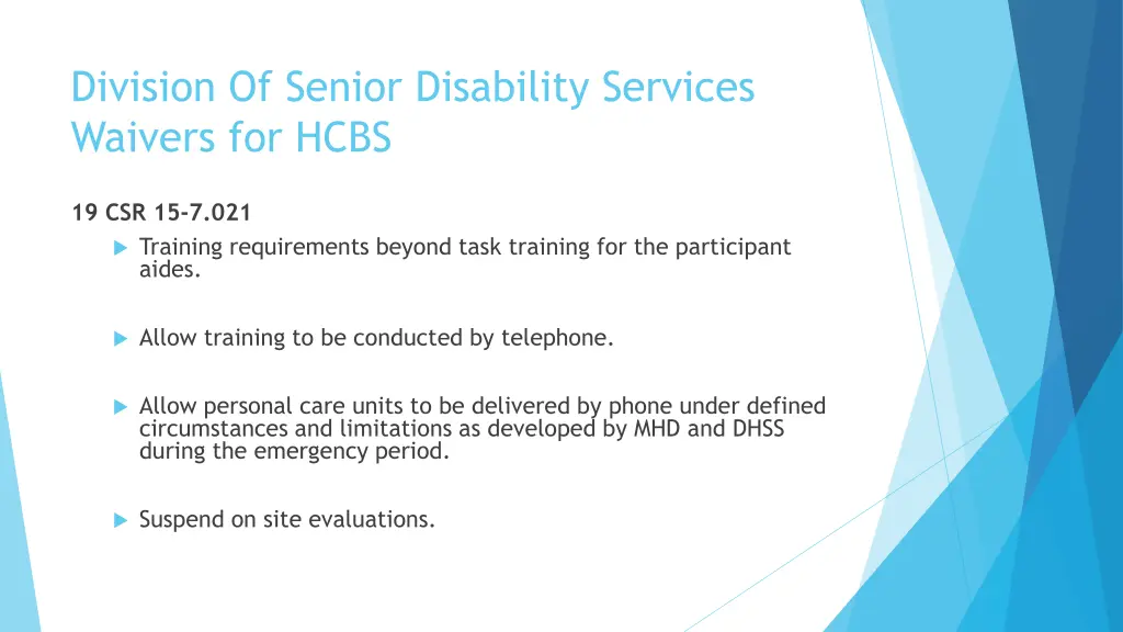 division of senior disability services waivers