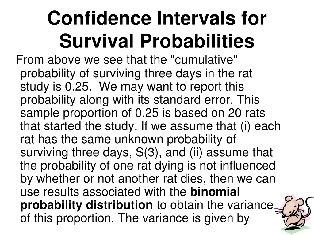 confidence intervals for survival probabilities