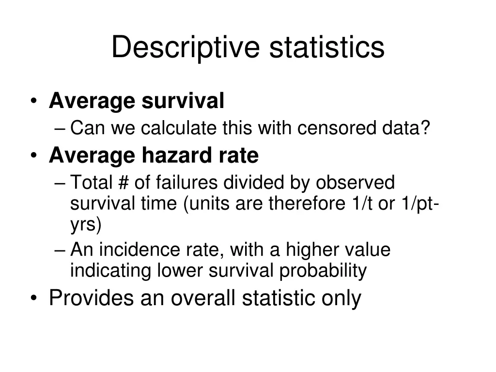 descriptive statistics