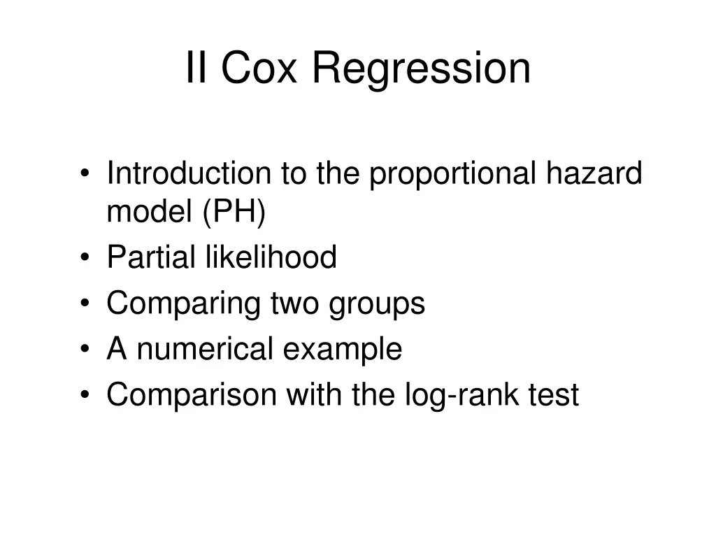 ii cox regression