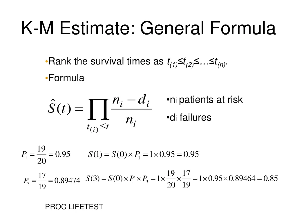 k m estimate general formula