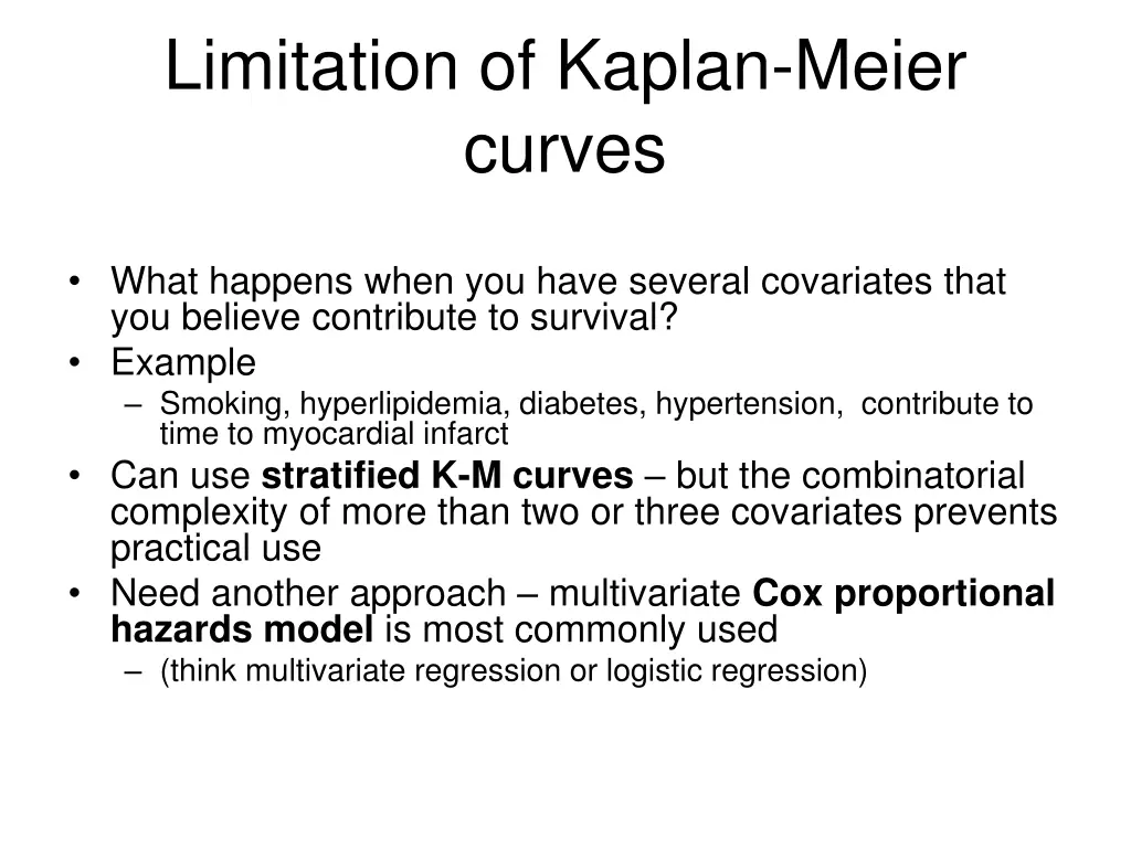 limitation of kaplan meier curves