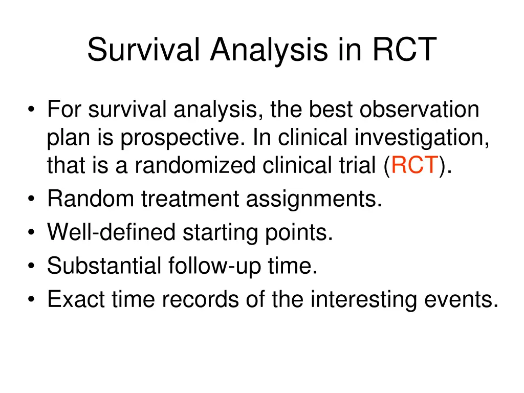 survival analysis in rct