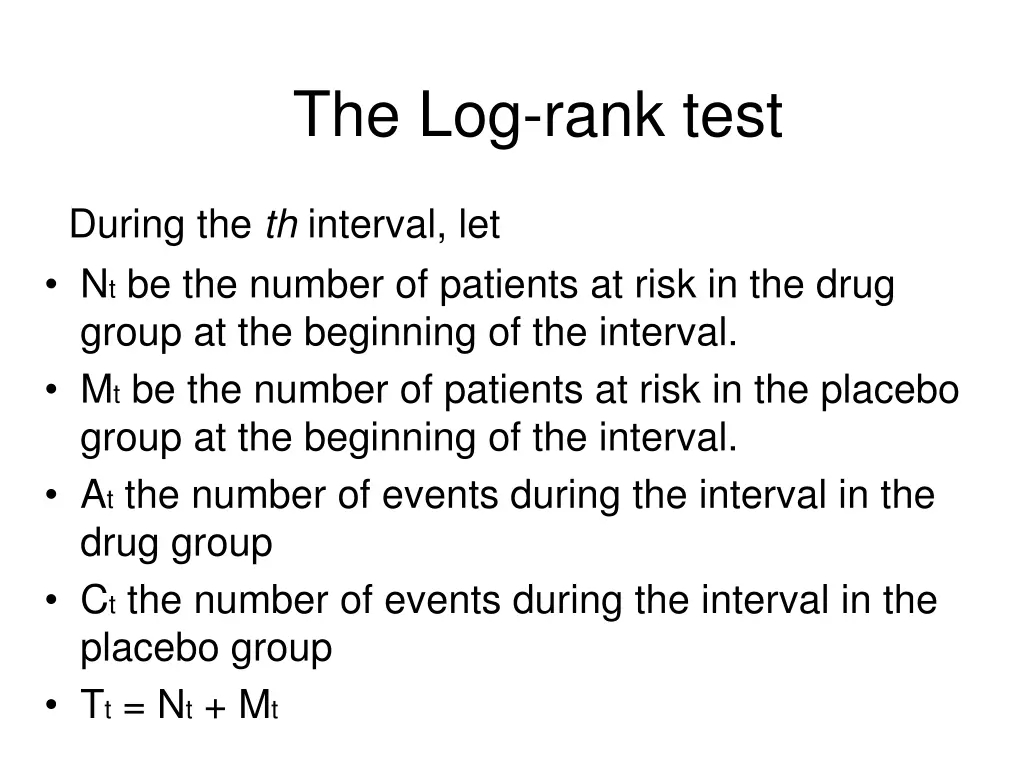 the log rank test