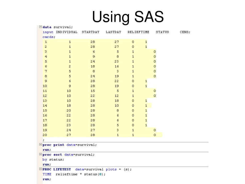 using sas 1