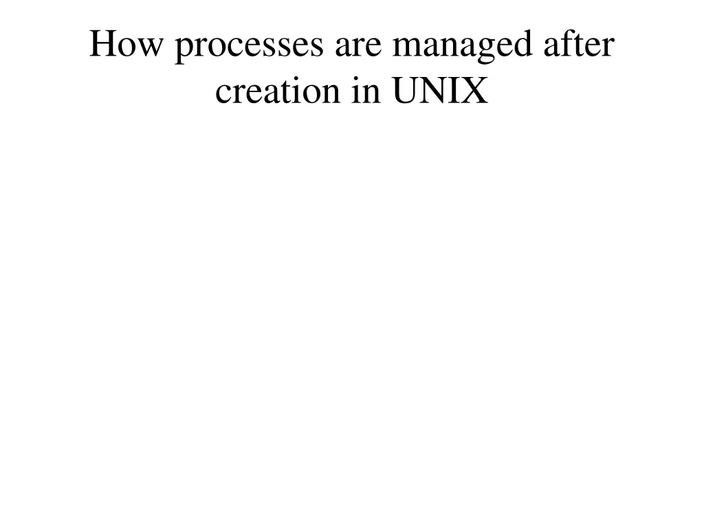 how processes are managed after creation in unix