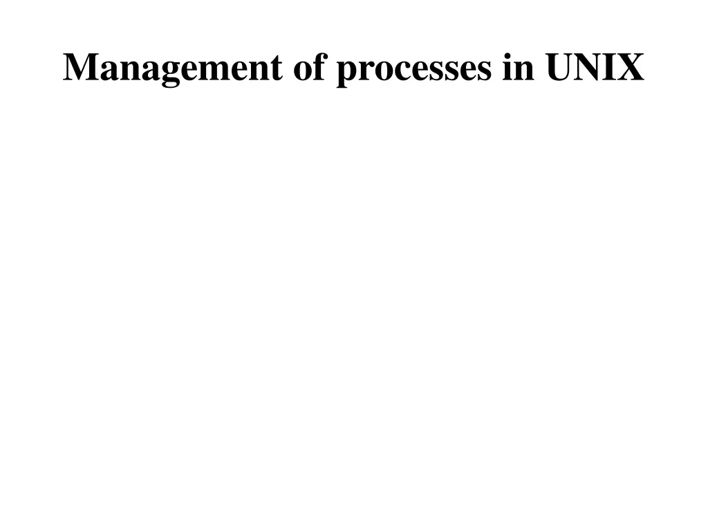 management of processes in unix