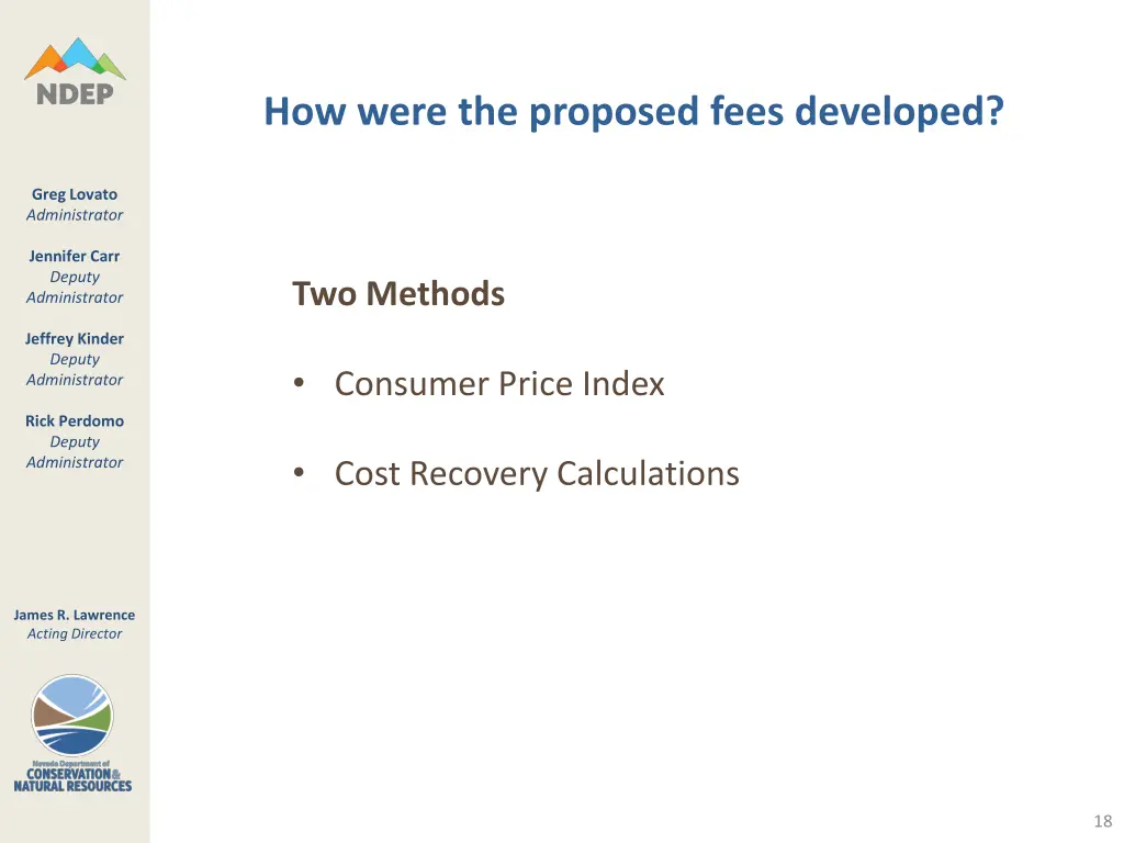 how were the proposed fees developed